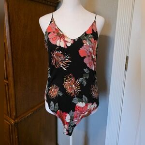 Gaze Spaghetti Strap Bodysuit, Medium, Floral